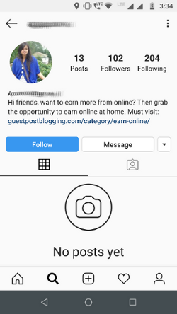 instagram profile no posts yet