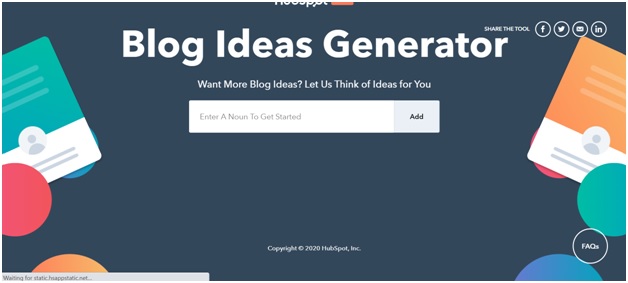 Blog Topic Generator by HubSpot